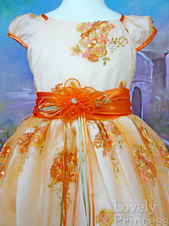 子供ドレス　ニコル　オレンジ