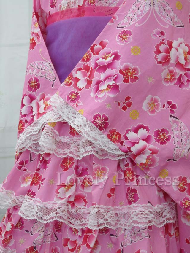 子供用浴衣ドレス(822708)ピンク